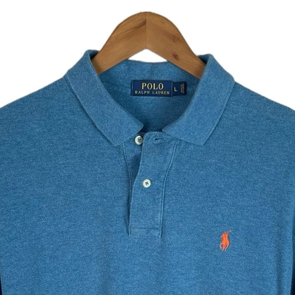 LS323 Men’s Polo Ralph Lauren Designer Preppy LS Polo Shirt L - Picture 3 of 4